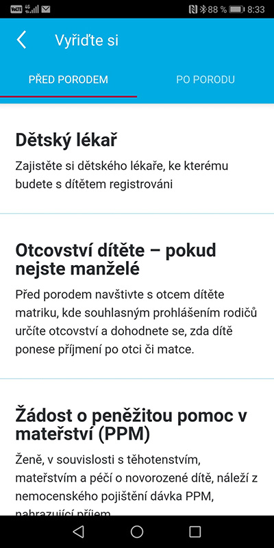 Ukázka aplikace Zdraví v mobilu – Vyřiďte si